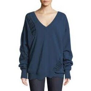 EUC Helmut Lang Distressed V-Neck Womens Sweater